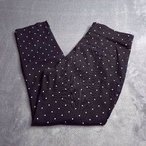 Old Navy Womens Black White Polka Dot Wow Ankle Pants 12 Elastic Waist High Rise